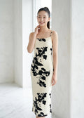 Monochrome Floral Midi Dress