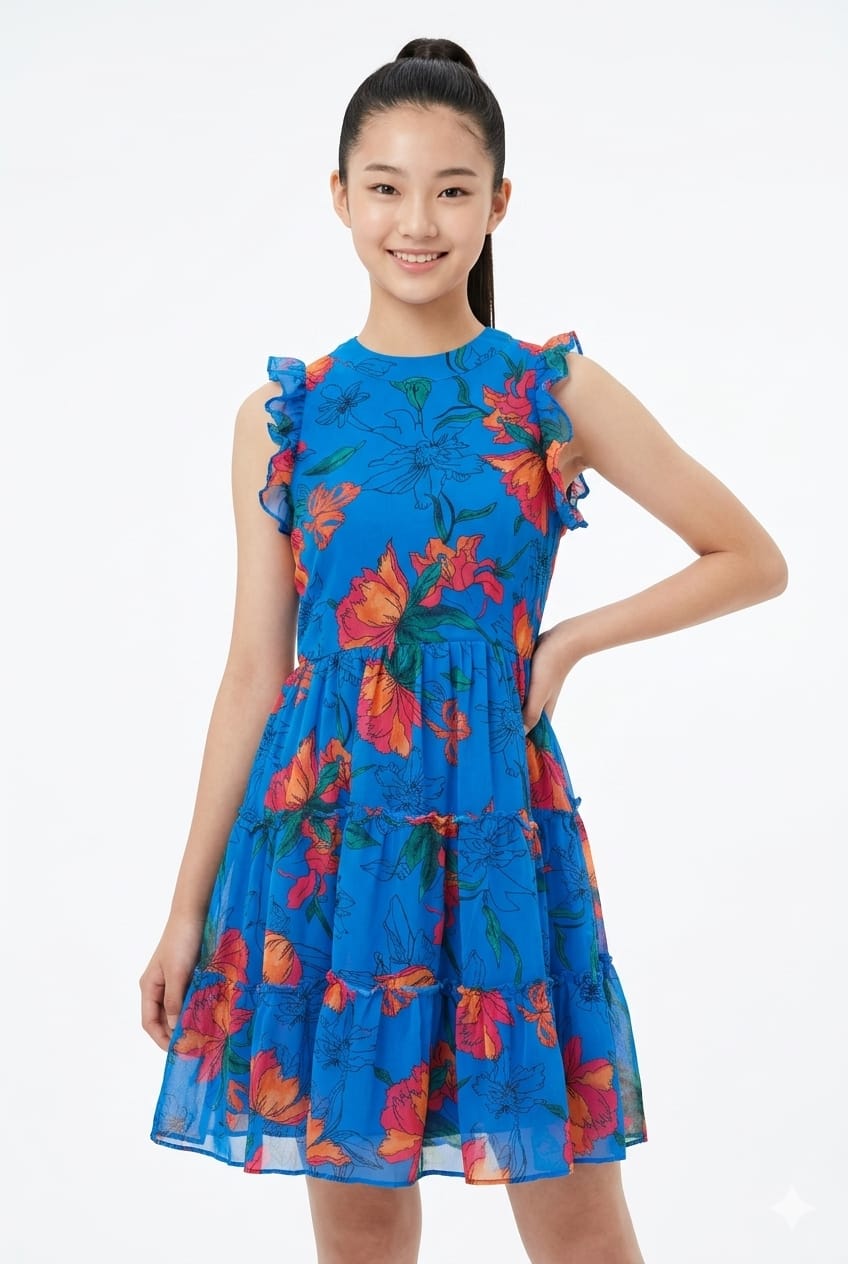 Floral Tiered Ruffle Mini Dress