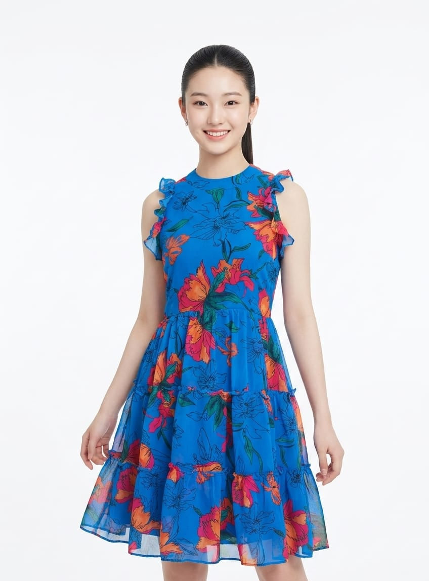 Floral Tiered Ruffle Mini Dress