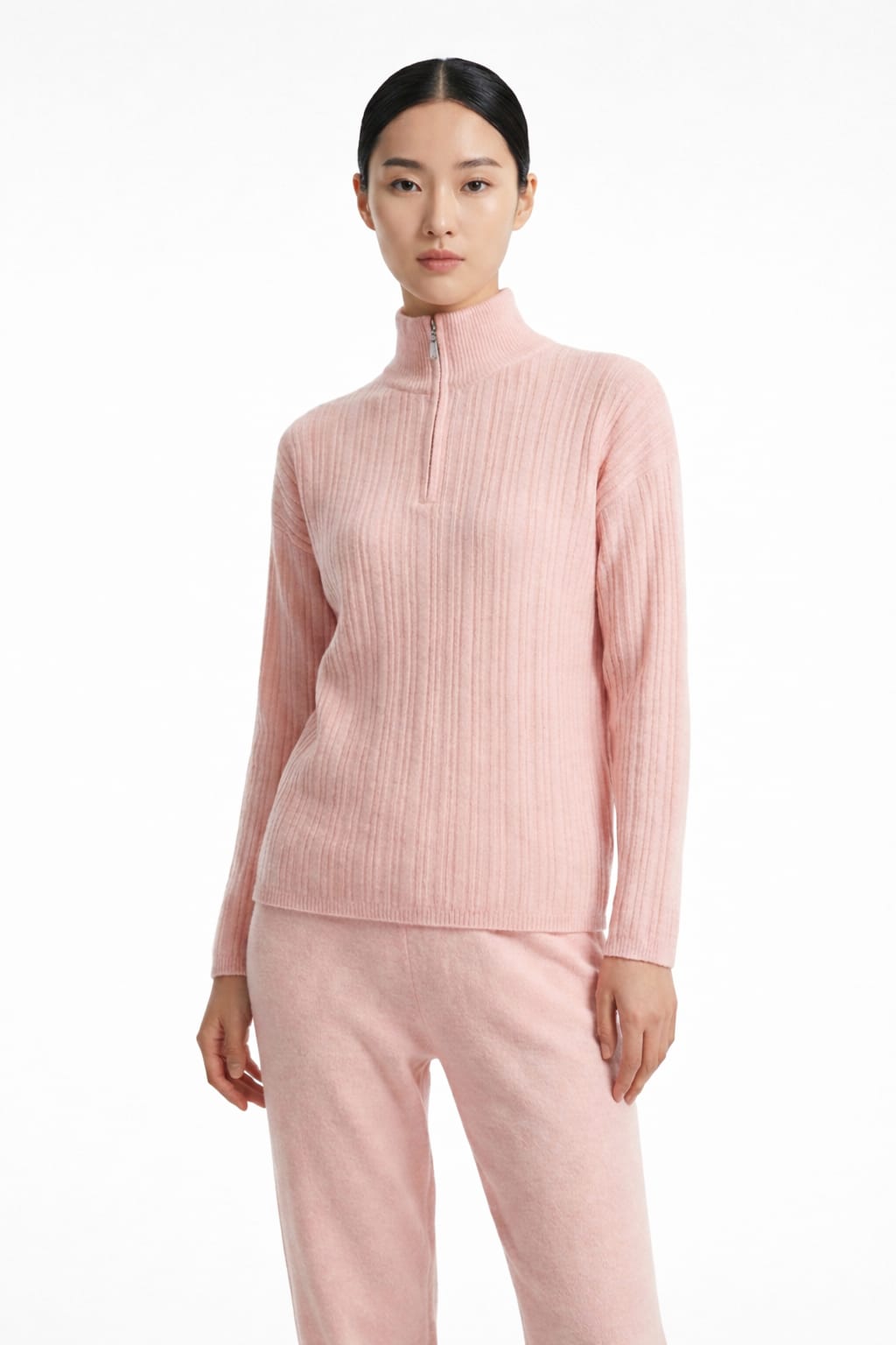 Women’s Ribbed Knit Co-Ord Set (Top & Bottom) – Yellow, Pink & Green