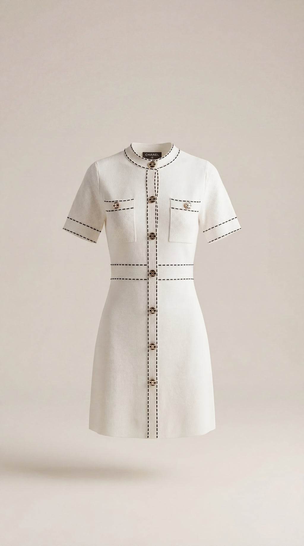 Ribbed Knit Dress Top with Contrast Lace Detail