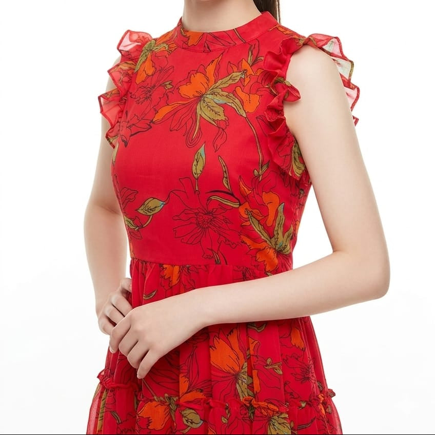 Floral Tiered Ruffle Mini Dress