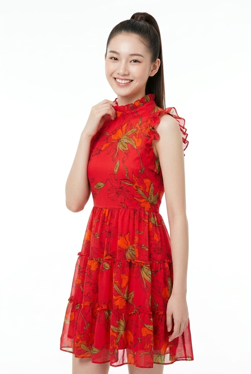 Floral Tiered Ruffle Mini Dress