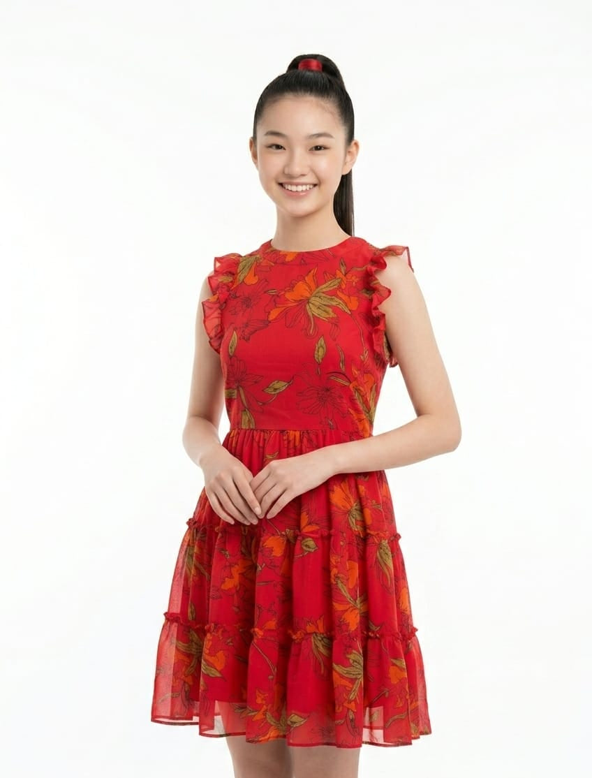 Floral Tiered Ruffle Mini Dress