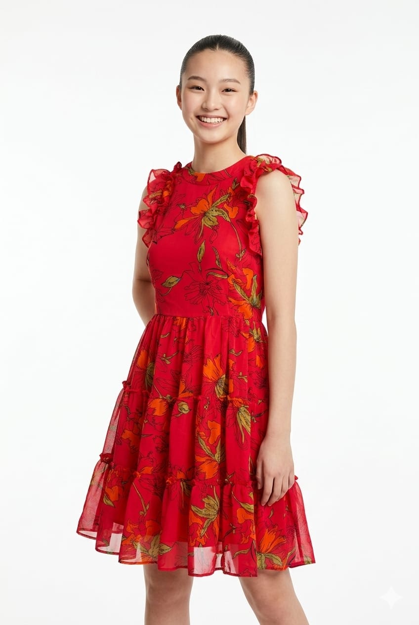 Floral Tiered Ruffle Mini Dress
